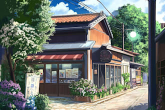draw 2d background cartoon illustration for animation