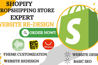 build shopify dropshipping store shopify website via bigbuy aliexpress shein