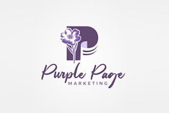 design purple page marketing logo
