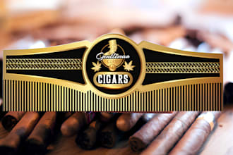 do awesome cigar label, cigar logo, cigar band and cigar box design