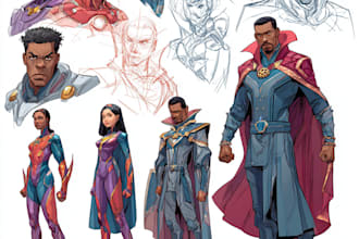 make drawing of super hero character
