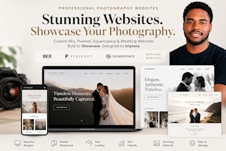 design wix photography website pixieset portfolio site squarespace wedding site