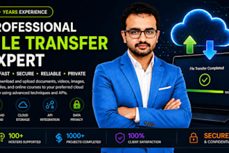 professionally upload, download and transfer large data or files