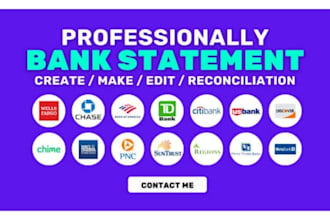 reconcile bank statement PDF to editable format