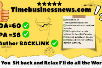 do 10 backlinks on timebusinessnews,com da 60, pa 56