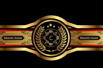 design cigar label, cigar logo, cigar band and cigar box