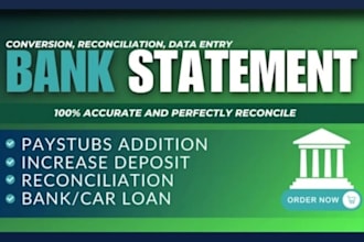 reconcile bank statement PDF to editable format