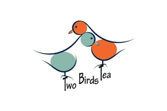 design motivation whimsical logo for two birds tea