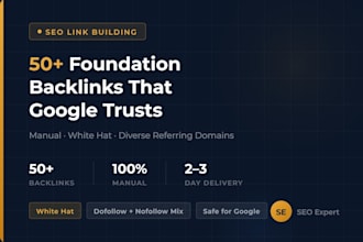build 180 foundation backlinks for SEO trust and indexing