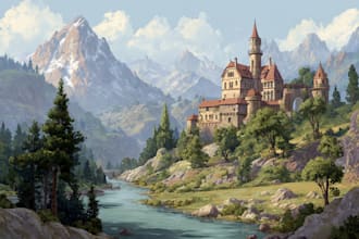 design detailed fantasy landscapes and environments