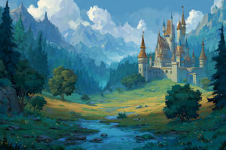design detailed fantasy landscapes and environments