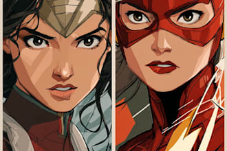 draw you dc or marvel style comic book and superhero