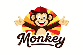 design wonderful monkey logo with unlimited revision