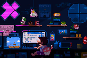 design 2d pixel game, 2d pixel art game, 2d retro game, godot game