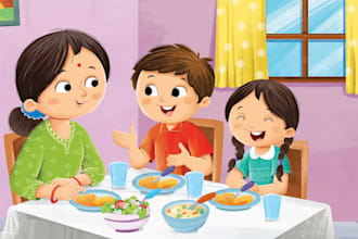 rhymes and story book illustration