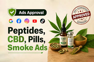 run peptide ads, cbd ads, smoke ads approval, peptide marketing