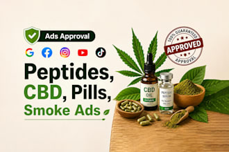 run peptide ads, cbd ads, smoke ads approval, peptide marketing
