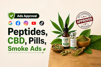 run peptide ads, cbd ads, smoke ads approval, peptide marketing
