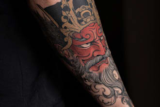draw an oriental japanese tattoo
