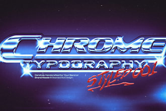 design chrome typography for streetwear and music branding
