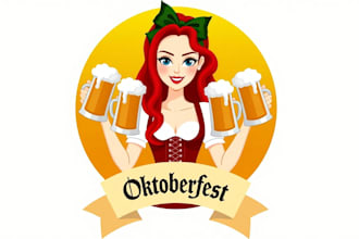 create amazing oktoberfest party logo for you in 12 hours