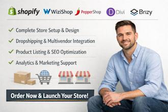 create shopify wizishop peppershop divi brizy wordpress dropshipping multivendor