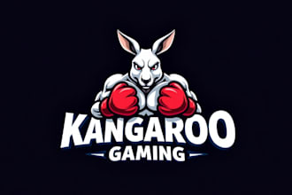 make a high quality boxing kangaroo logo in one day