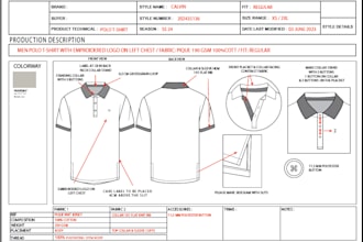make teck pack, technical drawing and design illustration