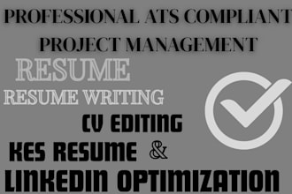 create or rewrite project manager resumes for professionals