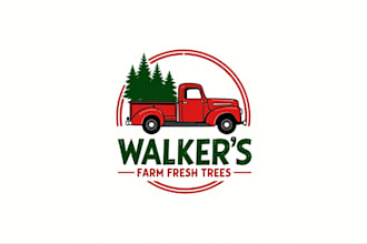 design different farm fresh trees logo with unlimited revision