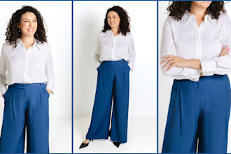retouch fashion model and remove wrinkles from clothing