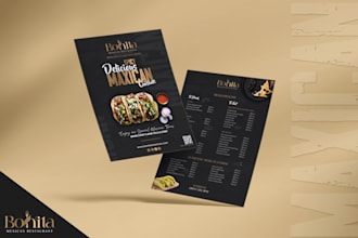 design professional and modern print and digital menu
