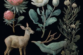 draw animal and botanical illustrations