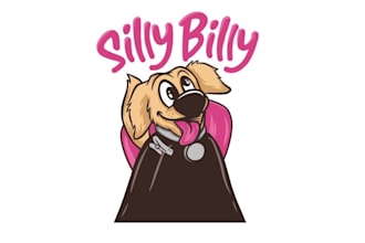design cartoon dog pet care company logo