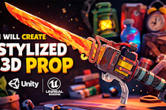 create custom low poly 3d prop or model for games