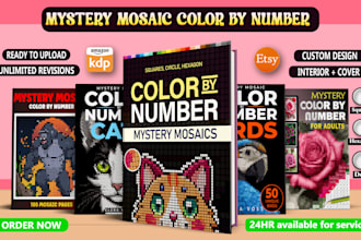 design mystery mosaic color by number pages for adults
