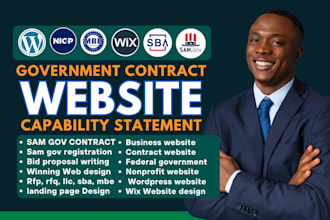 create government contract website, capability statement, sam gov, bids proposal
