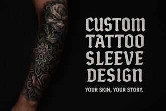 design custom tattoo sleeves, half sleeves, forearm tattoos and unique body art