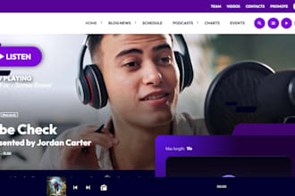 design radio website, radio station website, music website