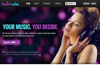 design  radio website, music website, podcast website