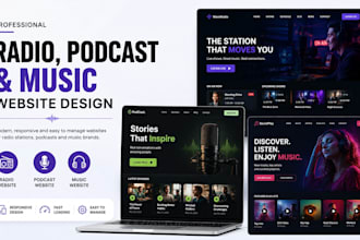 design radio website , music website , podcast website