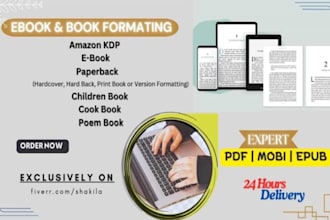 format and publish your ebook and paperback for kindle KDP