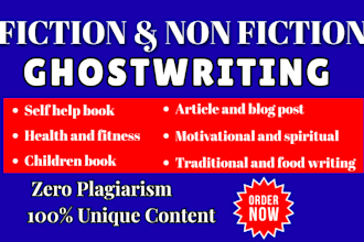ghostwrite business and entrepreneur, finance and personal development ebook