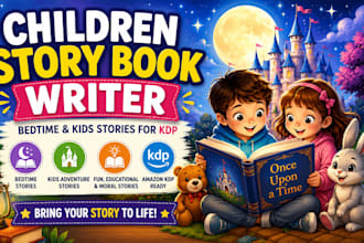 write or edit children story book, bedtime or kids story book writing for KDP