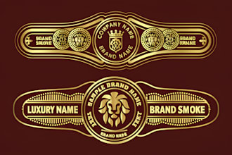 do unique cigar label, cigar band, cigar ring and cigar box logo design