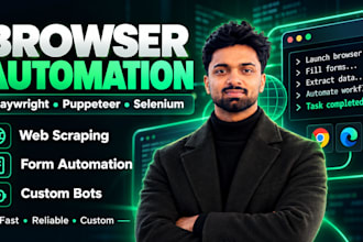 automate browsers taks using playwright, puppeteer, or selenium