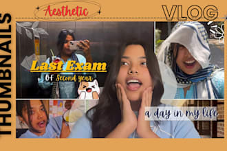 eye catching youtube thumbnails for travel, vlog channels
