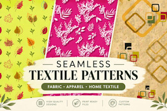 design seamless textile patterns for fabric and apparel