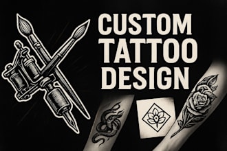 design tattoo style logo, custom tattoo designs, body art vector illustration
