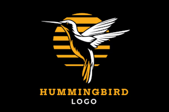 do wonderful flying hummingbird sky mascot logo design